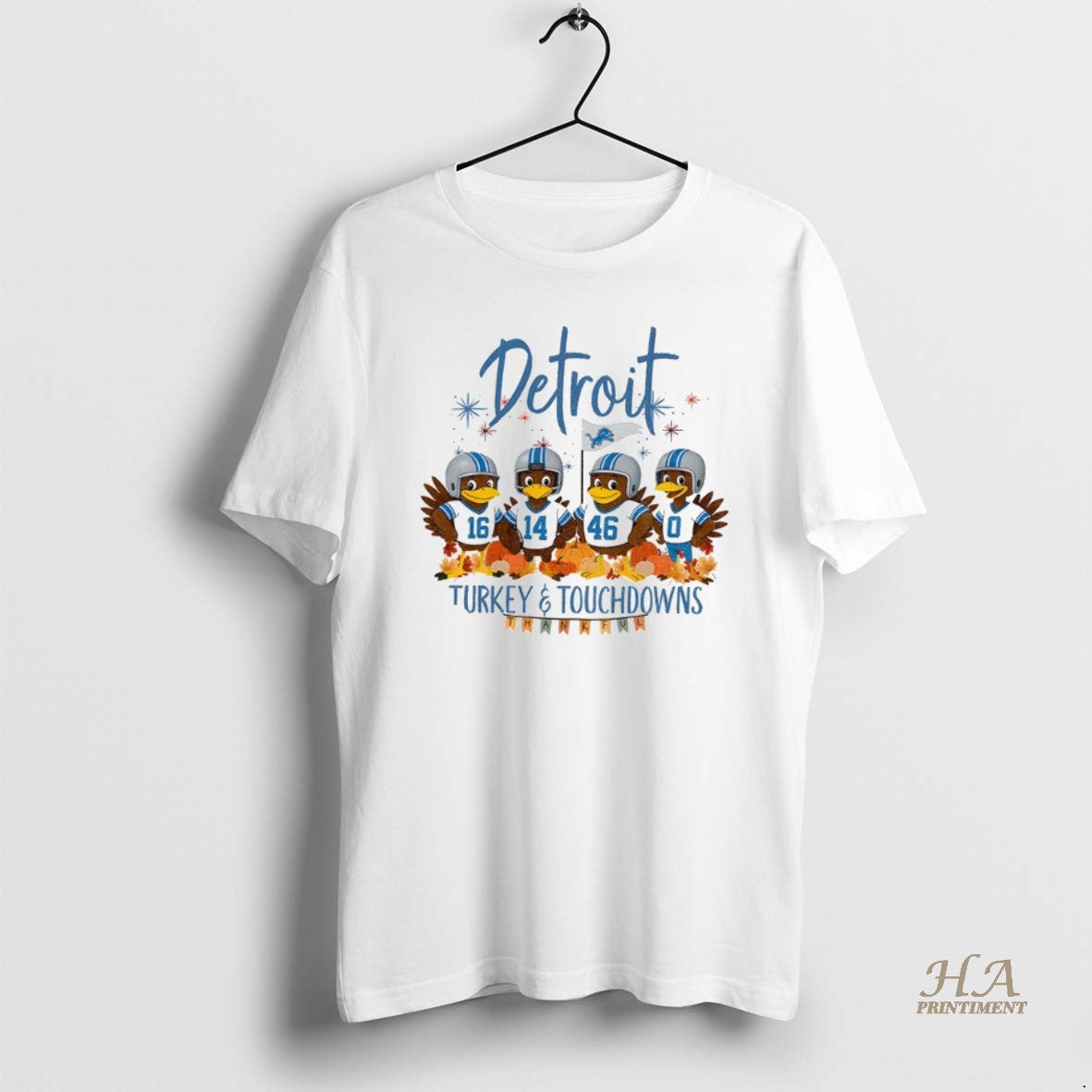 Official Detroit Lions Football American Football Turkey And Touchdowns Thanksgiving T-Shirts, Hoodie, Sweatshirt