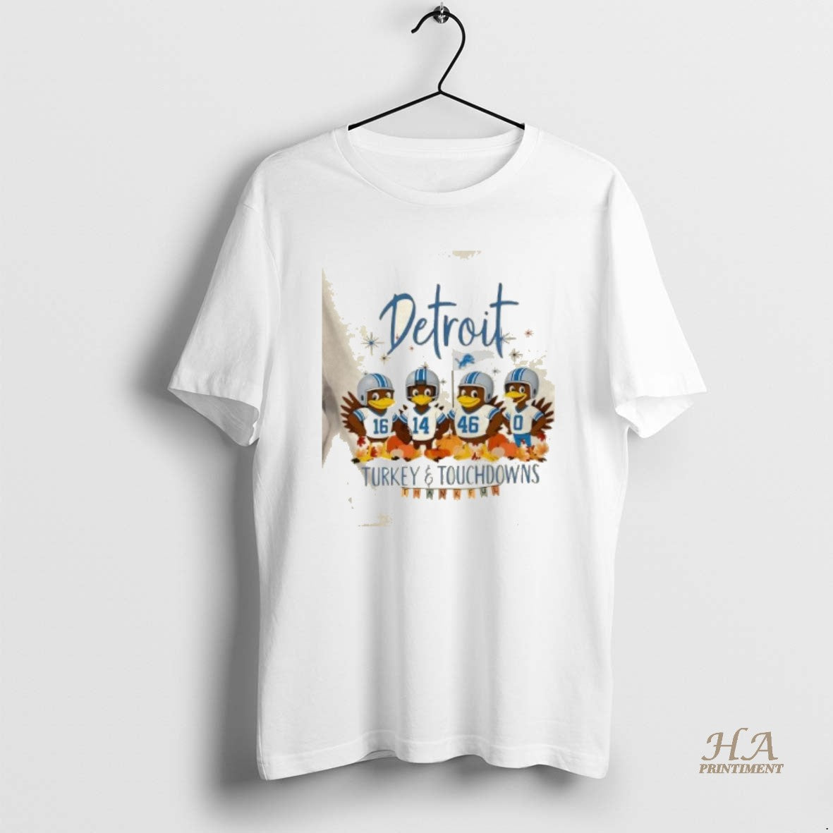 Official Detroit Lions Football Turkey And Touchdowns Thanksgiving T-Shirts, Hoodie, Sweatshirt | InkNestWear.com