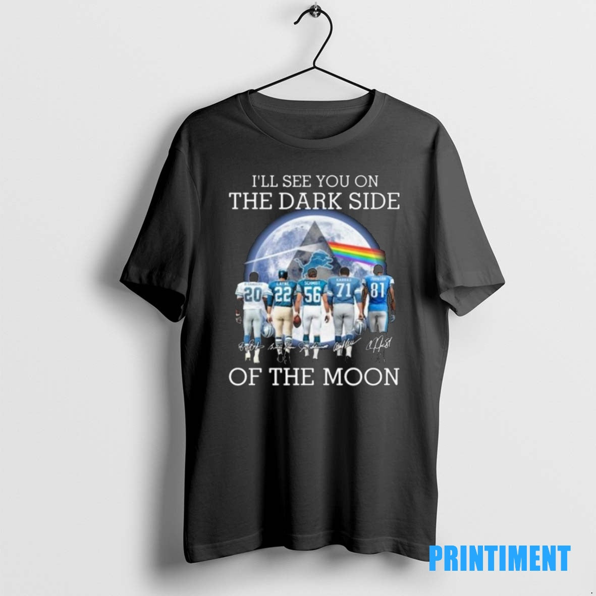 Official Detroit Lions Ill See You On The Dark Side Of The Moon Signatures 2025 T-Shirts, Hoodie, Sweatshirt