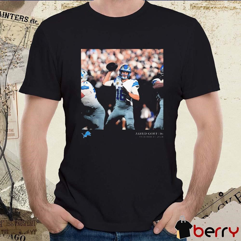 Detroit Lions Jared Goff NFL Flash Features Week 6 Oct 13 2024 t-shirt