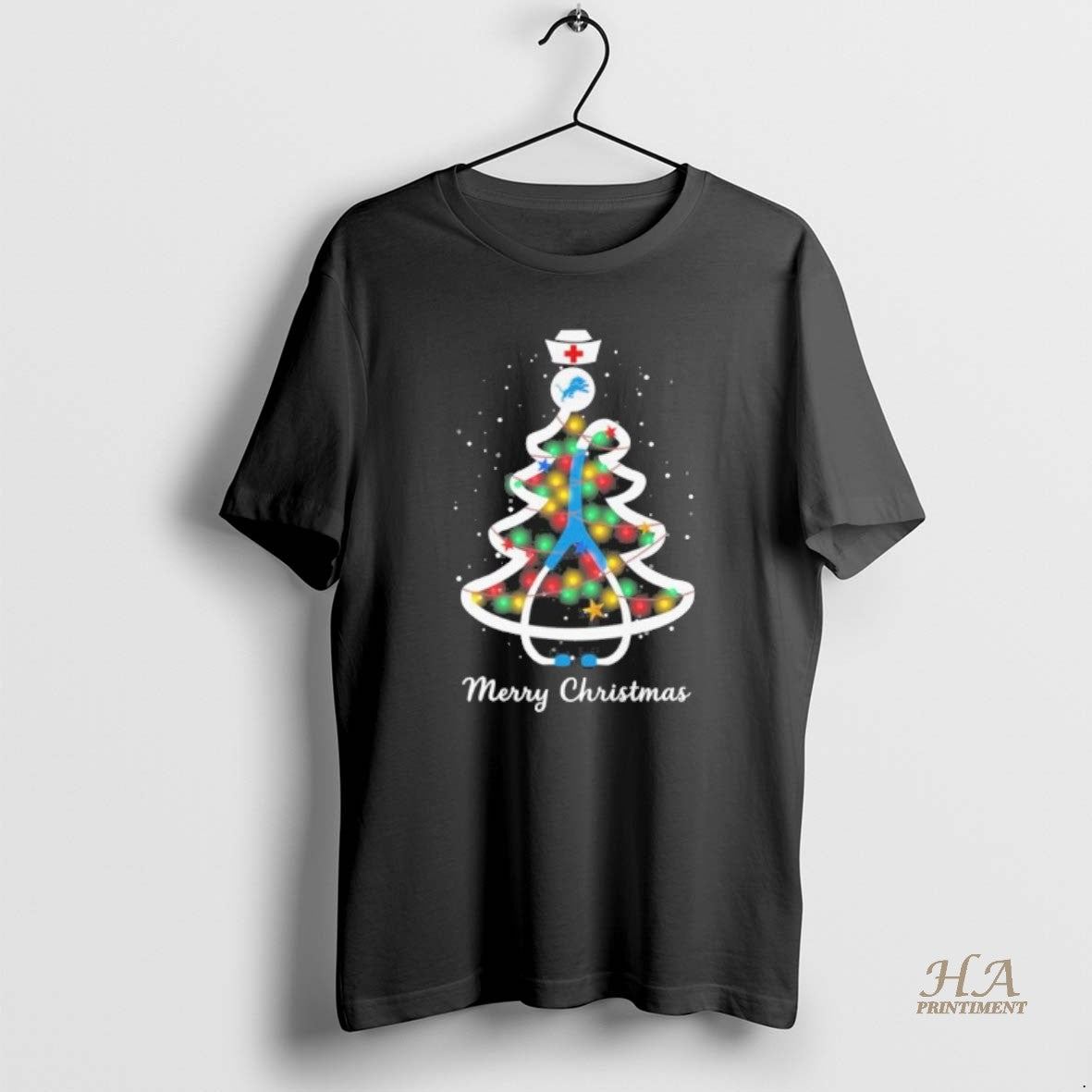 Official Detroit Lions Nurse Tree Merry Christmas T-Shirts, Hoodie, Sweatshirt | InkNestWear.com