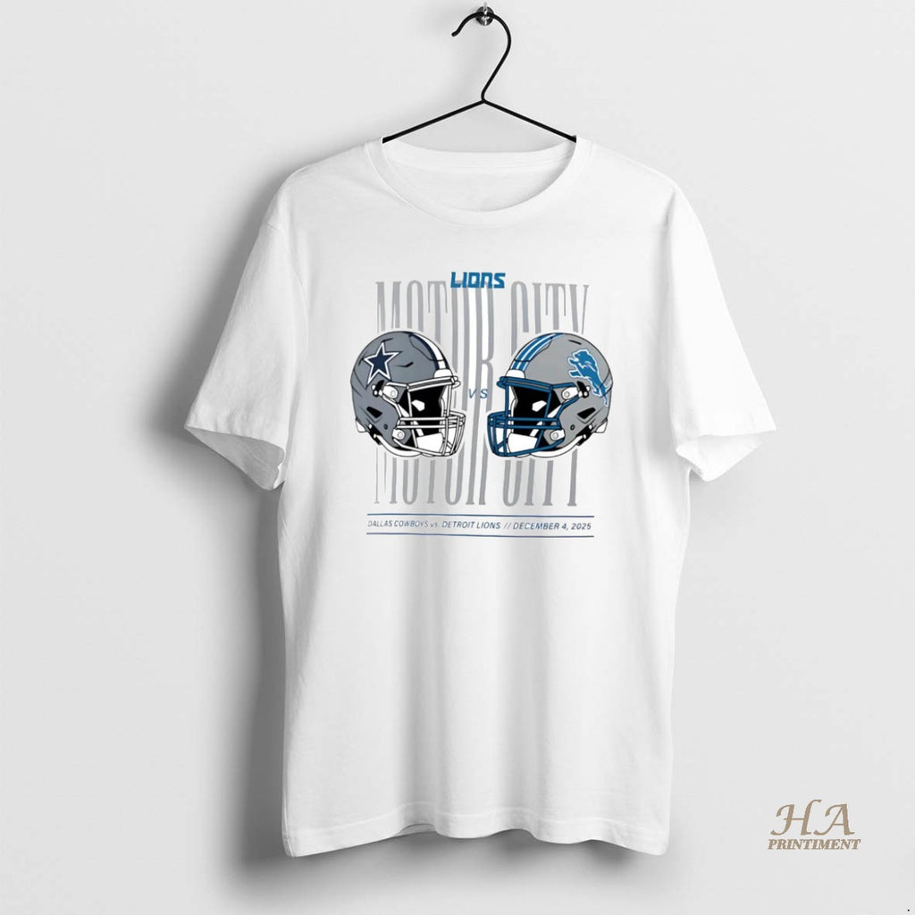 Official Detroit Lions Vs Dallas Cowboys Helmet Matchup Motor City T-Shirts, Hoodie, Sweatshirt | InkNestWear.com