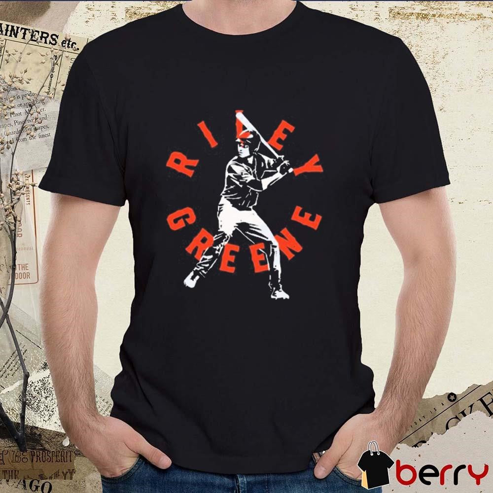 Detroit Tigers MLB Riley Greene Baseball Team Swing Pose t-shirt