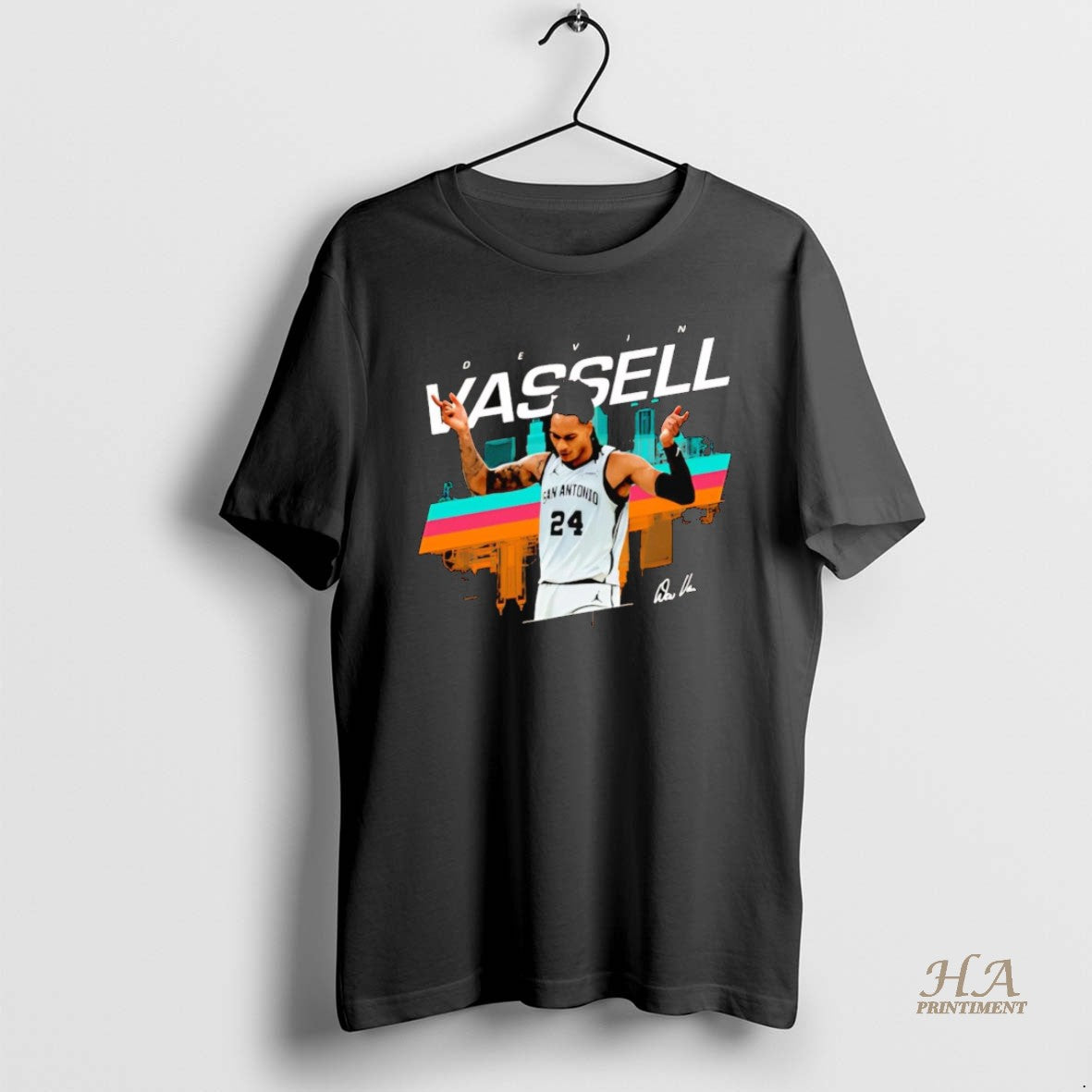 Official Devin Vassell Skyline Signature San Antonio Spurs T-Shirts, Hoodie, Sweatshirt | InkNestWear.com