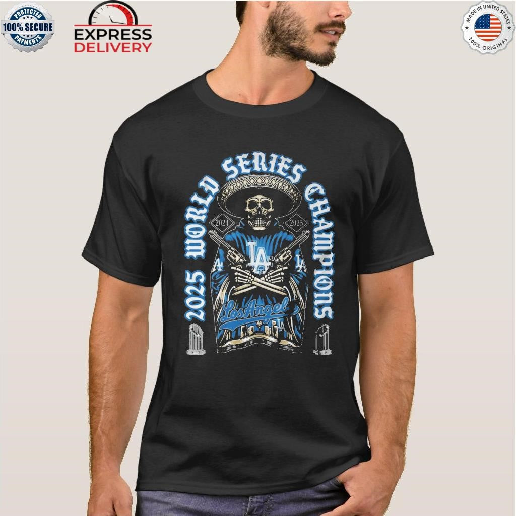 Dodgers 2025 Skull World Series Champs LA Shirt