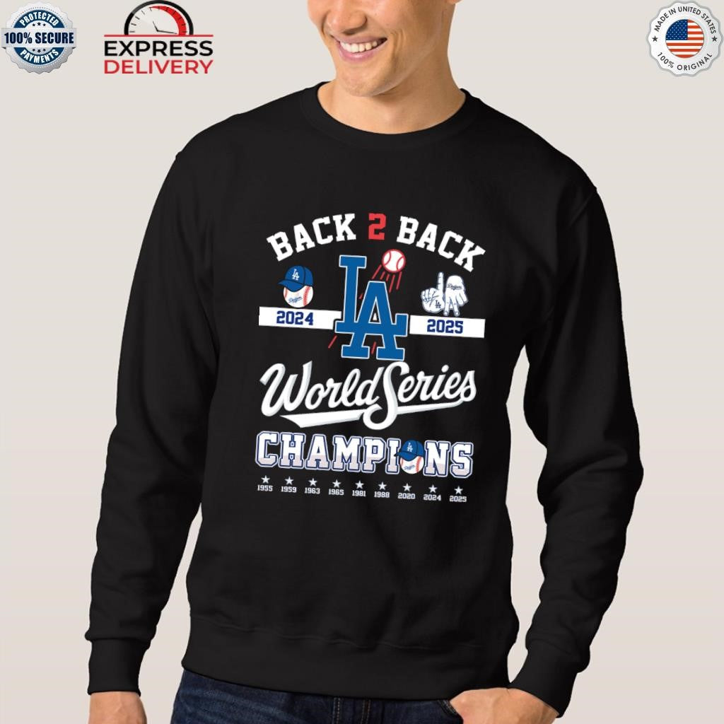 Dodgers Back To Back 2024 2025 World Series Champions Shirt