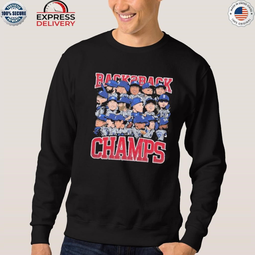 Dodgers Back To Back World Champs Caricatures Shirt
