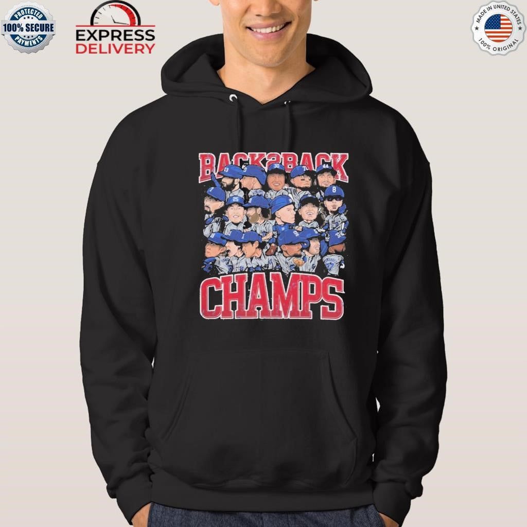 Dodgers Back To Back World Champs Caricatures Shirt