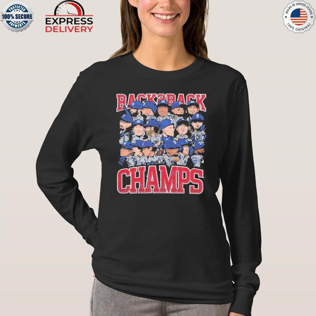 Dodgers Back To Back World Champs Caricatures Shirt