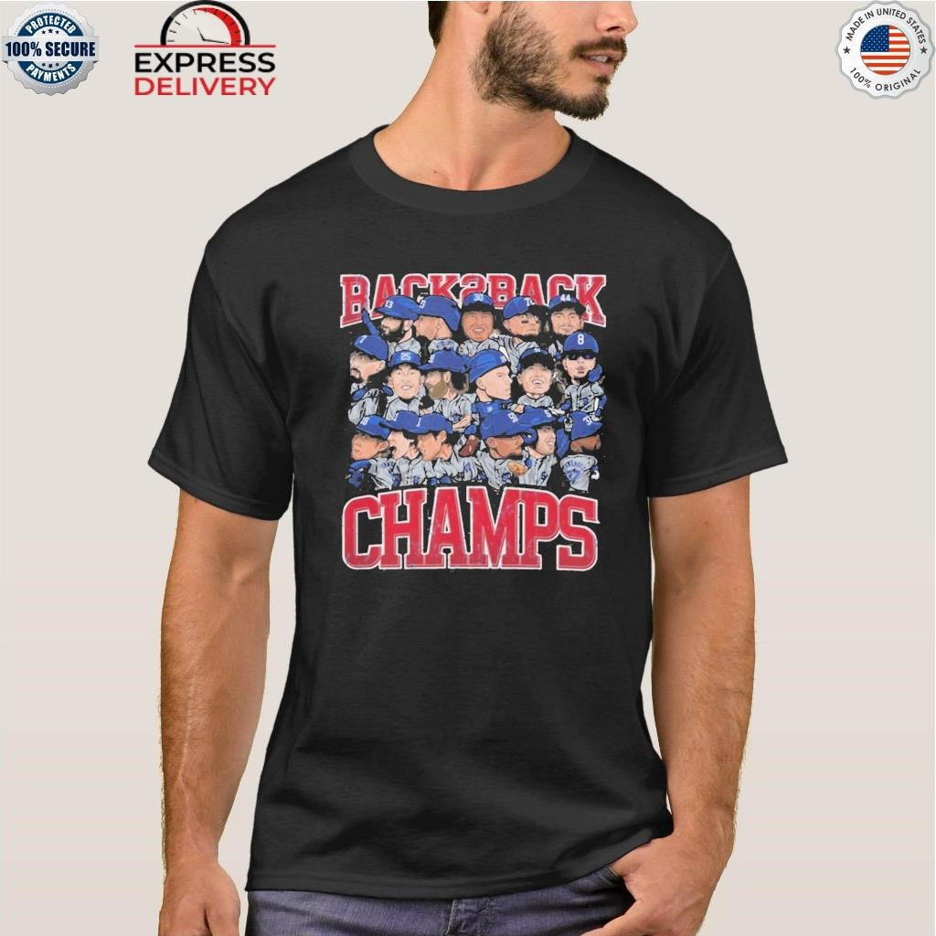 Dodgers Back To Back World Champs Caricatures Shirt