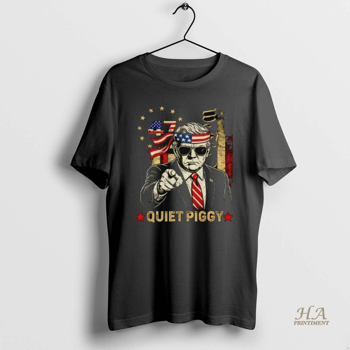 Official Donald Trump Quiet Piggy New York 47 American Flag Anti Trump T-Shirts, Hoodie, Sweatshirt | InkNestWear.com