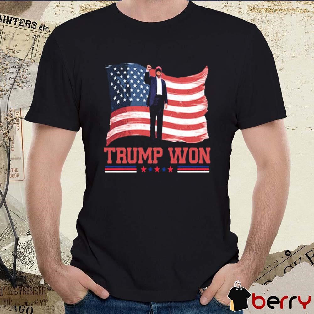 Donald Trump We Won Wins Inauguration 47th US President 2025 Election USA Flag Vintage t-shirt