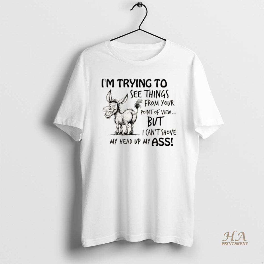 Official Donkey I Am Trying To See Things From Your Point Of View Christmas Ornaments T-Shirts, Hoodie, Sweatshirt