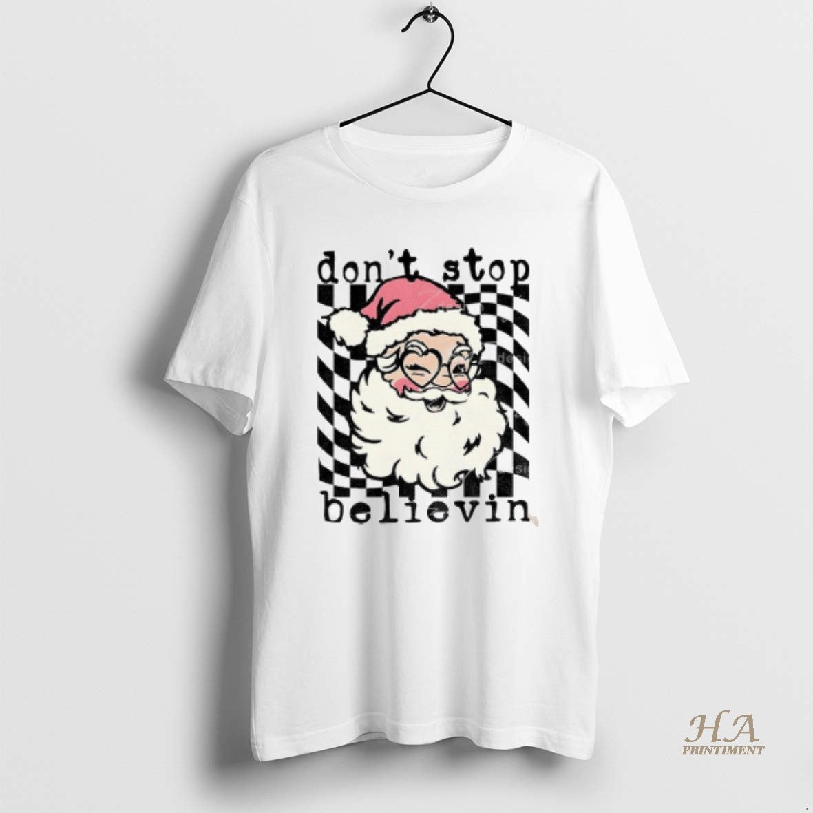 Official Dont Stop Believin Retro Santa Christmas T-Shirts, Hoodie, Sweatshirt | InkNestWear.com