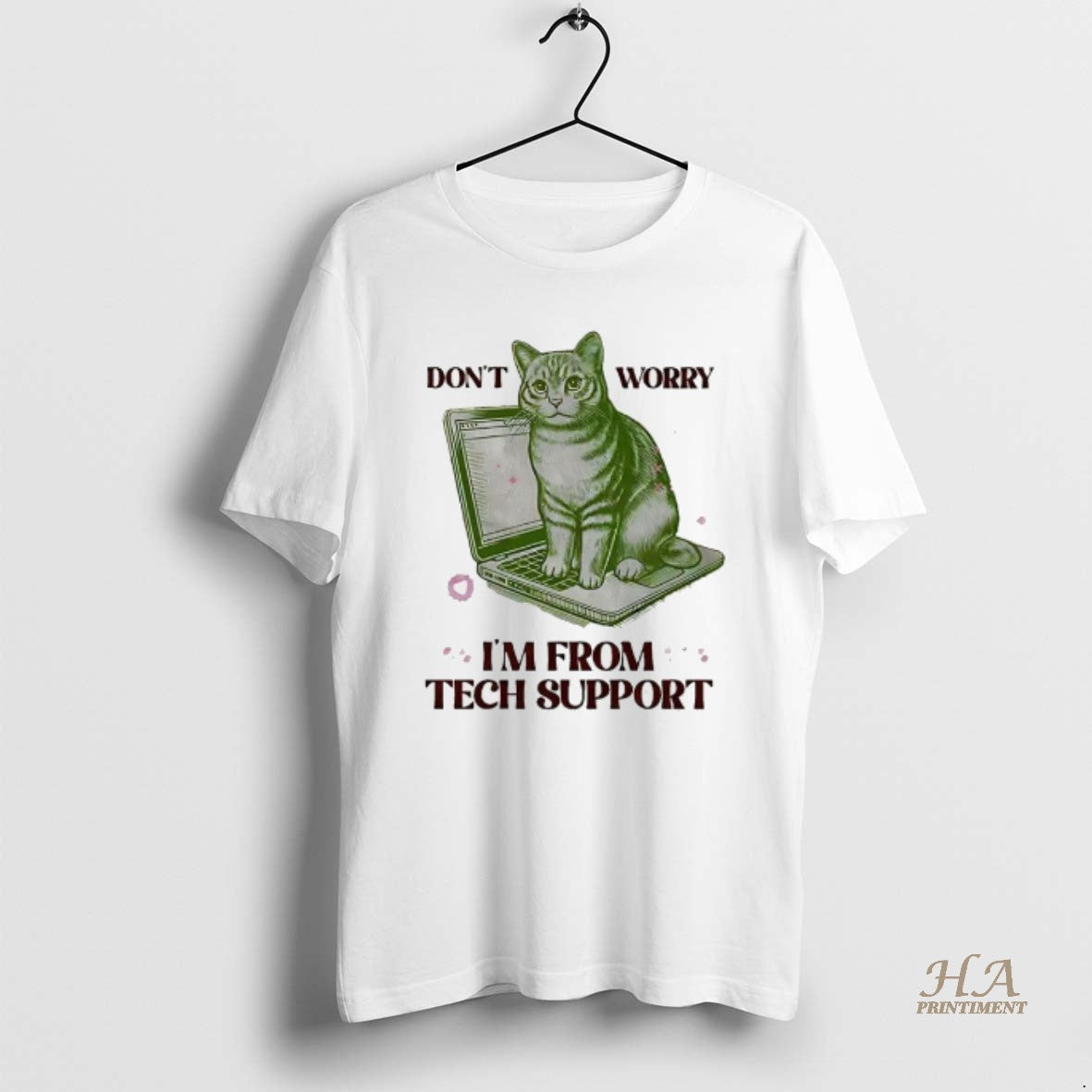 Official Dont Worry Im From Tech Support Cat Laptop T-Shirts, Hoodie, Sweatshirt | InkNestWear.com