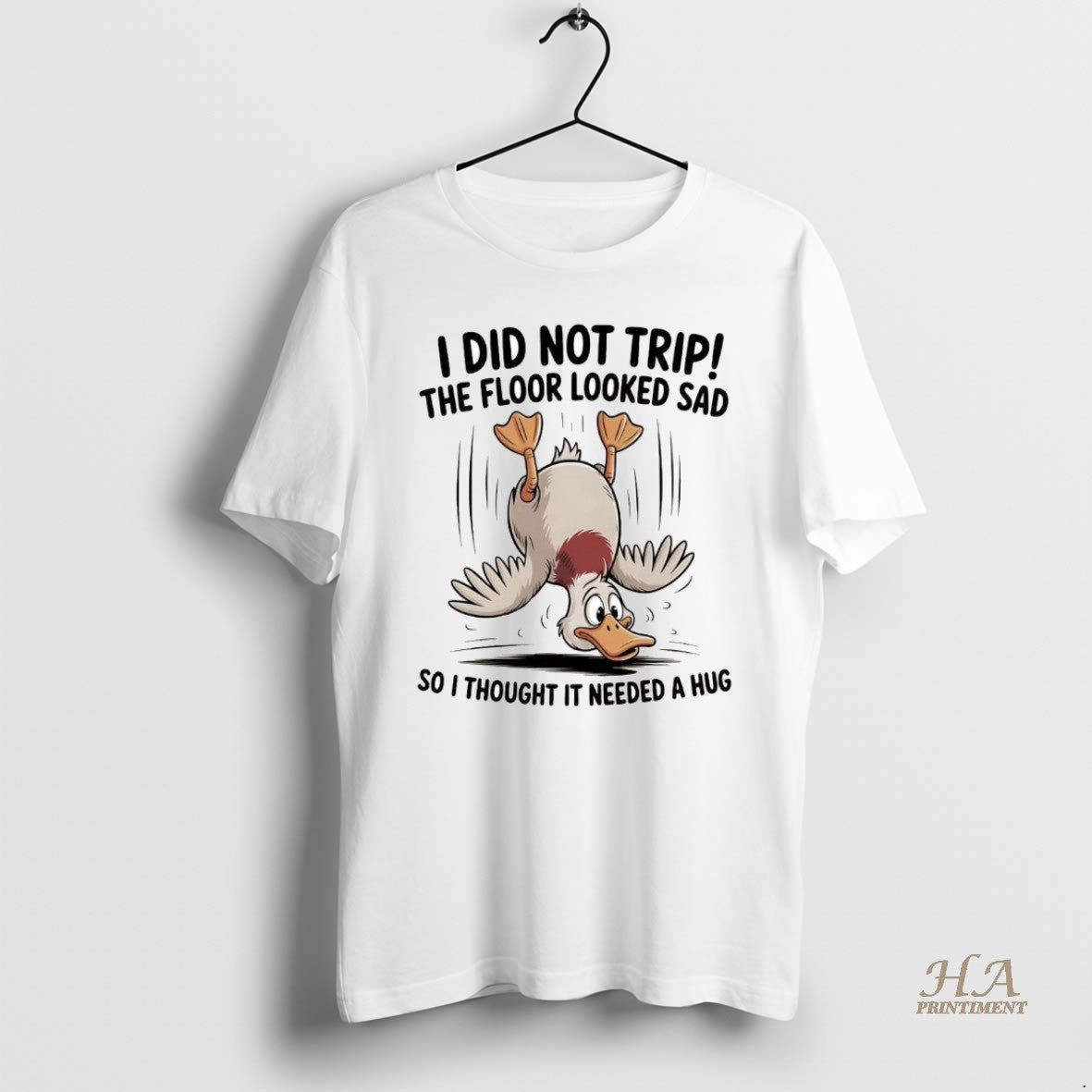 Official Duck I Did Not Trip The Floor Looked Sad T-Shirts, Hoodie, Sweatshirt | InkNestWear.com