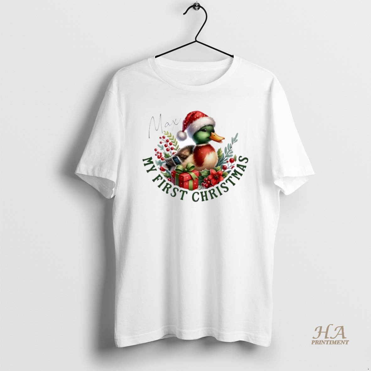 Official Duck Xmas Babys First Christmas Personalized Ornaments White T-Shirts, Hoodie, Sweatshirt | InkNestWear.com