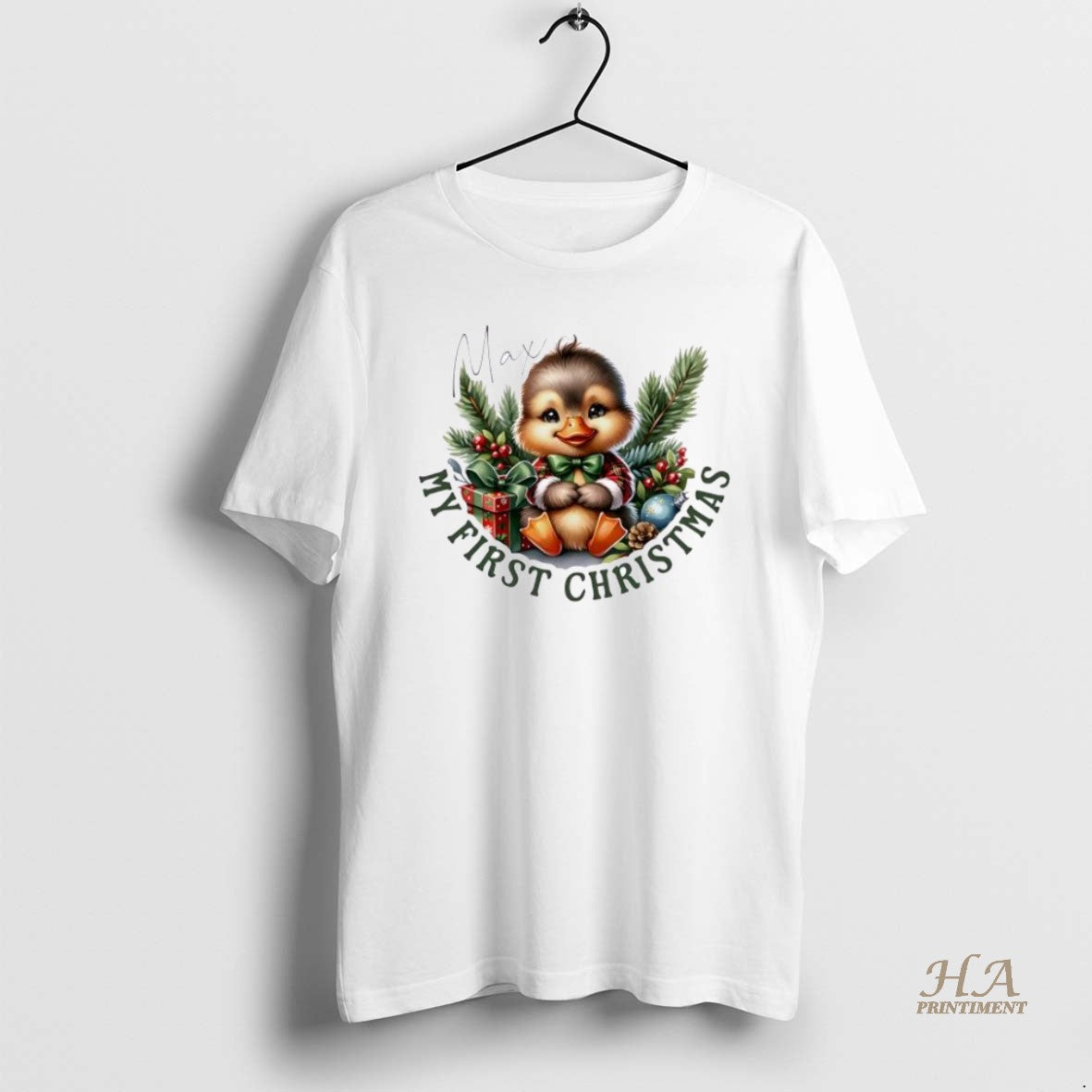 Official Duck Cute Xmas Babys First Christmas Personalized Ornaments White T-Shirts, Hoodie, Sweatshirt | InkNestWear.com