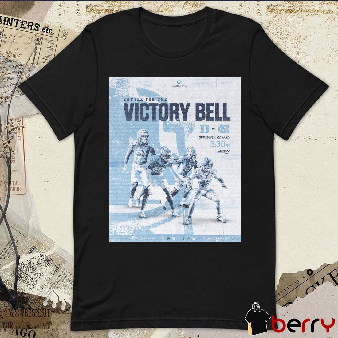 Duke Blue Devils Vs North Carolina Tar Heels Battle For The Victory Bell November 22 2025 Poster t-shirt