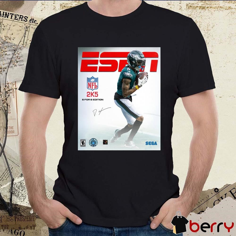 ESPN Philadelphia Eagles Football NFL 2k5 6 for 6 Edition DeVonta Smith Signature t-shirt
