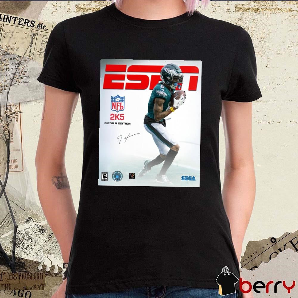 ESPN Philadelphia Eagles Football NFL 2k5 6 for 6 Edition DeVonta Smith Signature t-shirt