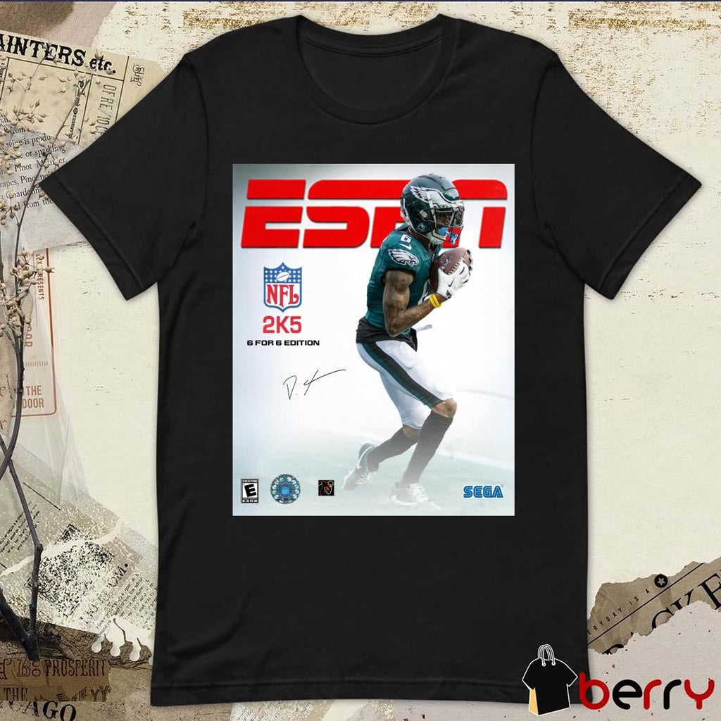 ESPN Philadelphia Eagles Football NFL 2k5 6 for 6 Edition DeVonta Smith Signature t-shirt