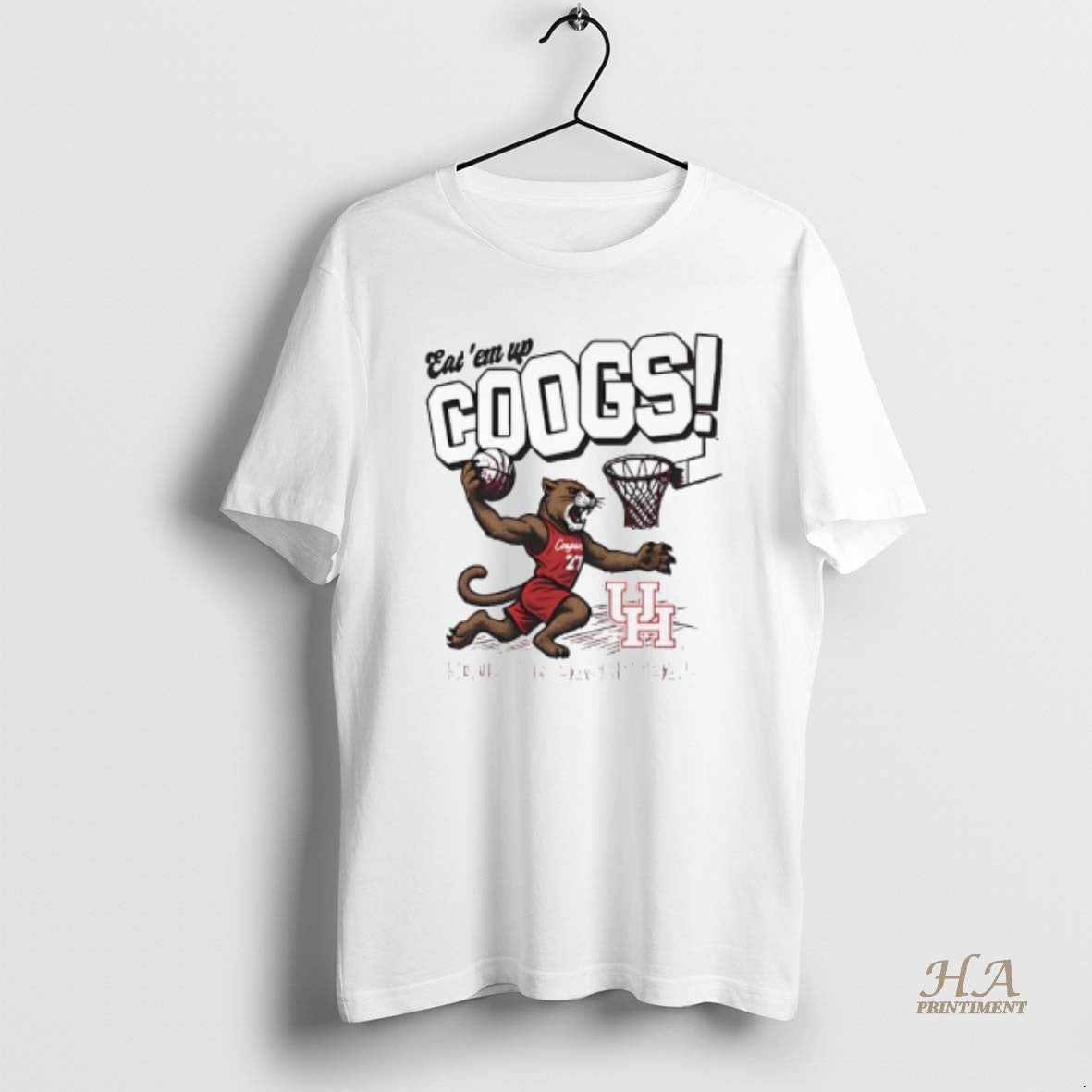 Official Eat Em Up Coogs Slam Dunk Houston Basketball Mascot T-Shirts, Hoodie, Sweatshirt | InkNestWear.com