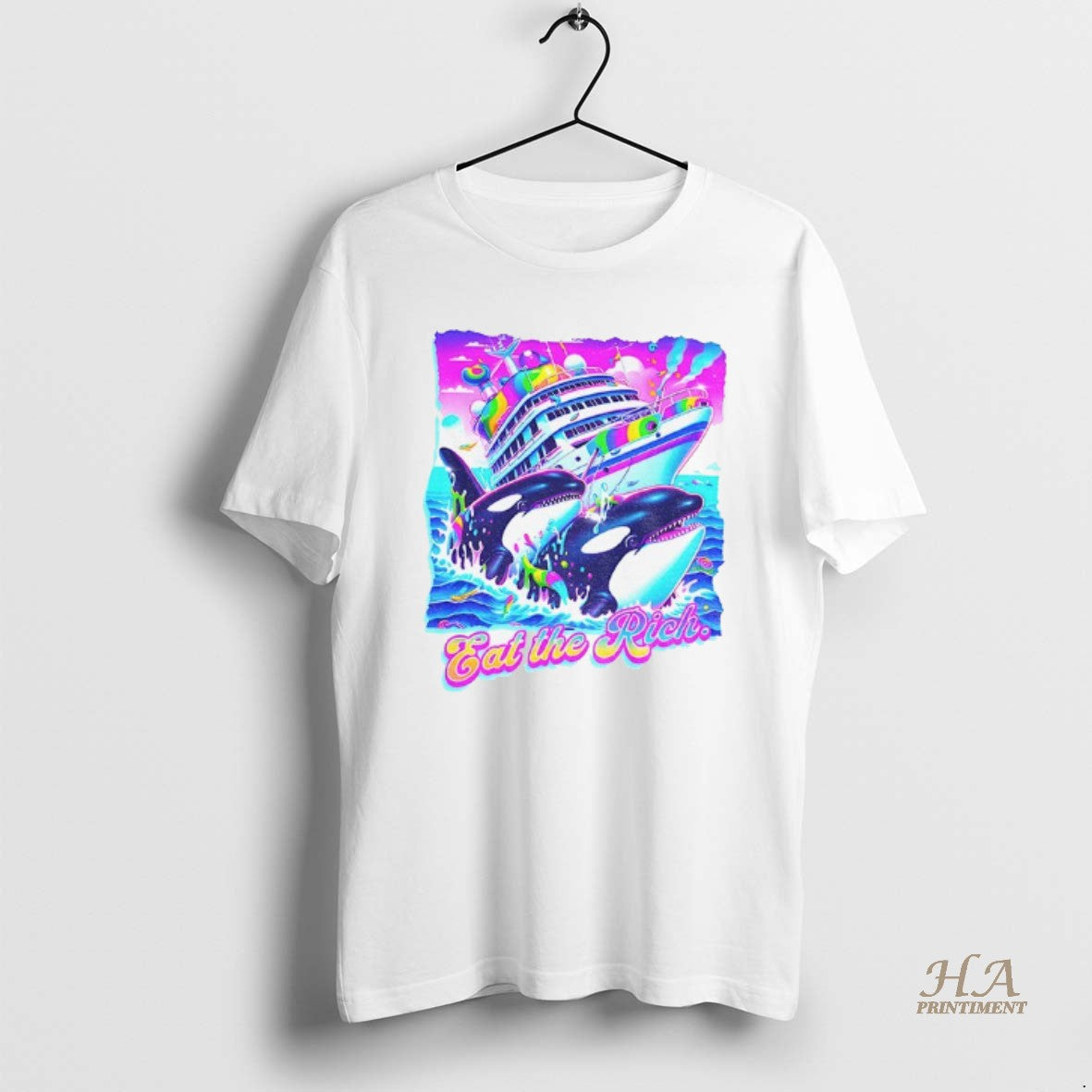 Official Eat The Rich Orca Whale Retro T-Shirts, Hoodie, Sweatshirt | InkNestWear.com