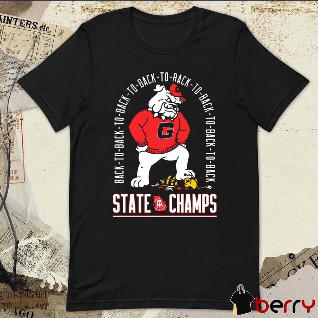 Eight Time Back To Back To Back To Back To Back State Champs Georgia Bulldogs Vs Georgia Tech Yellow Jackets t-shirt