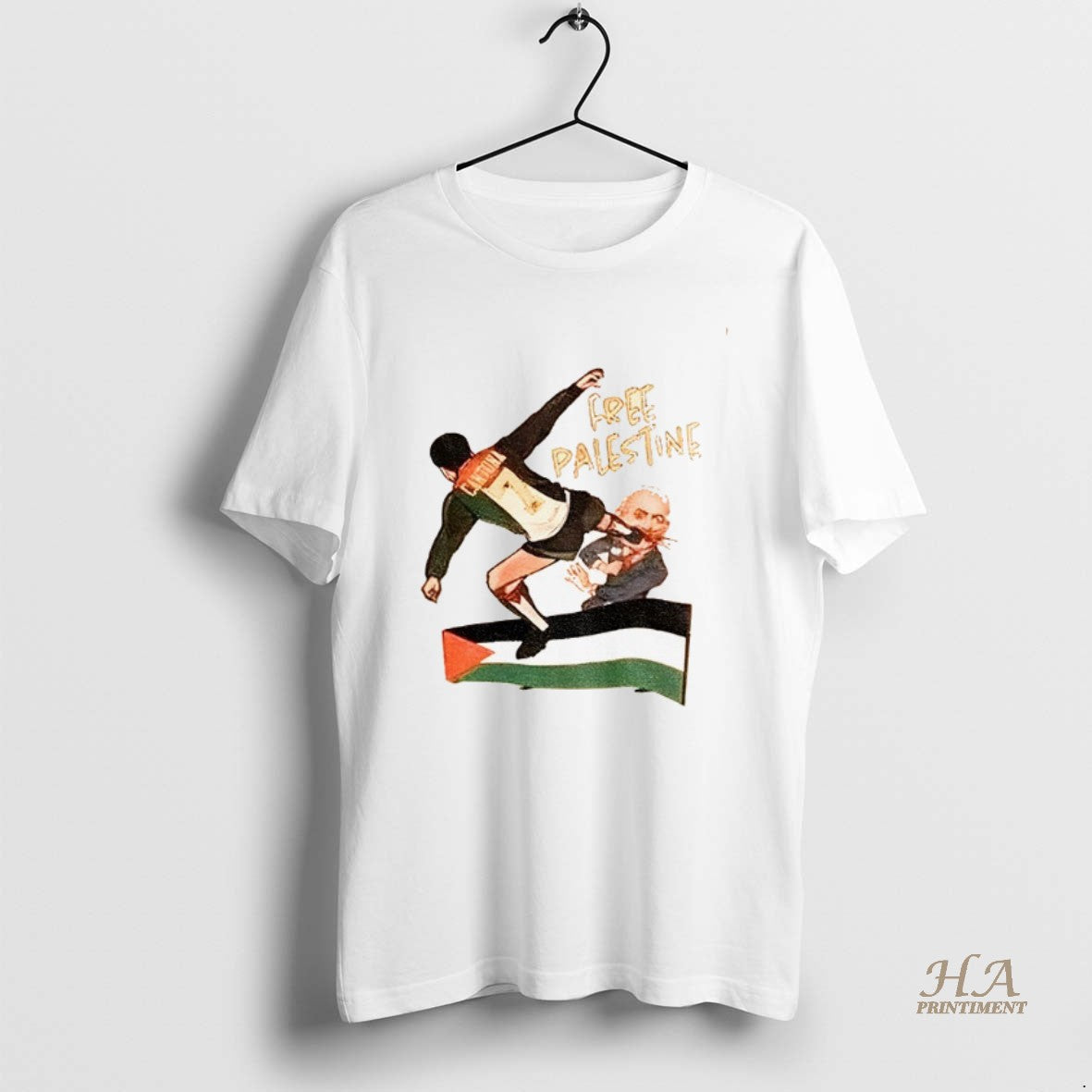 Official Eric Cantona Kicking Benjamin Netanyahu Free Palestine Flag Funny Political T-Shirts, Hoodie, Sweatshirt