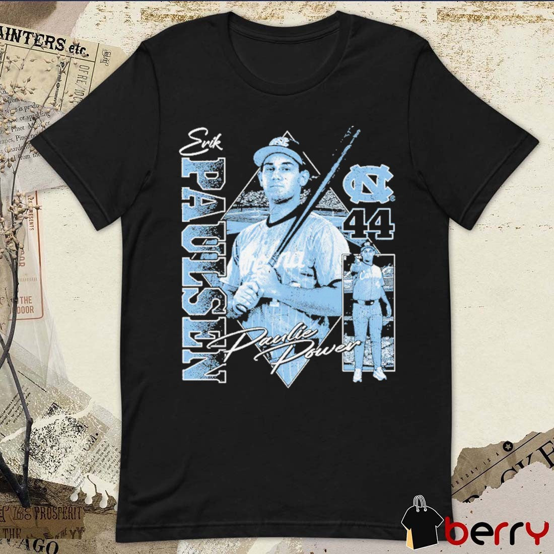 Erik Paulsen Daulie Dower UNC North Carolina Tar Heels NCAA Baseball Vintage t-shirt