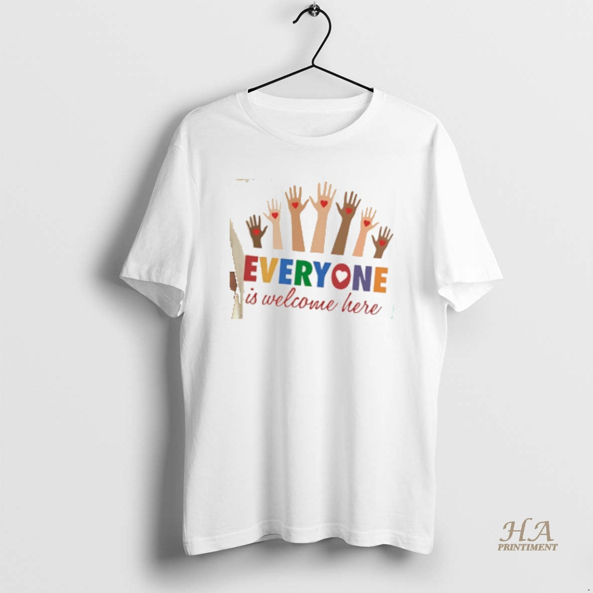Official Everyone Is Welcome Here Hand T-Shirts, Hoodie, Sweatshirt | InkNestWear.com