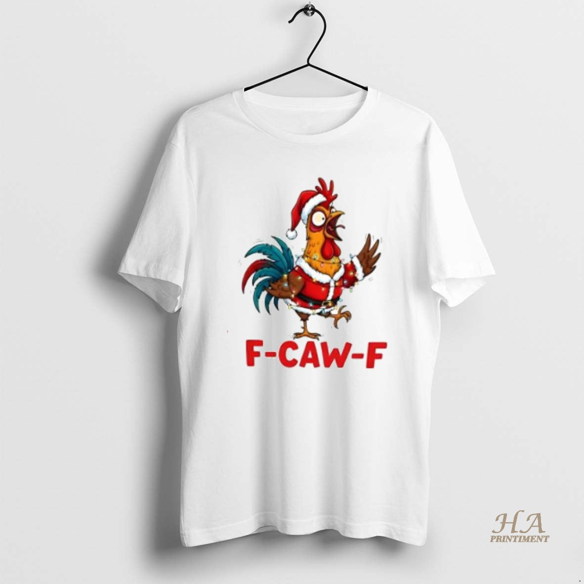 Official F Caw F Chicken Funny Christmas Rooster T-Shirts, Hoodie, Sweatshirt | InkNestWear.com