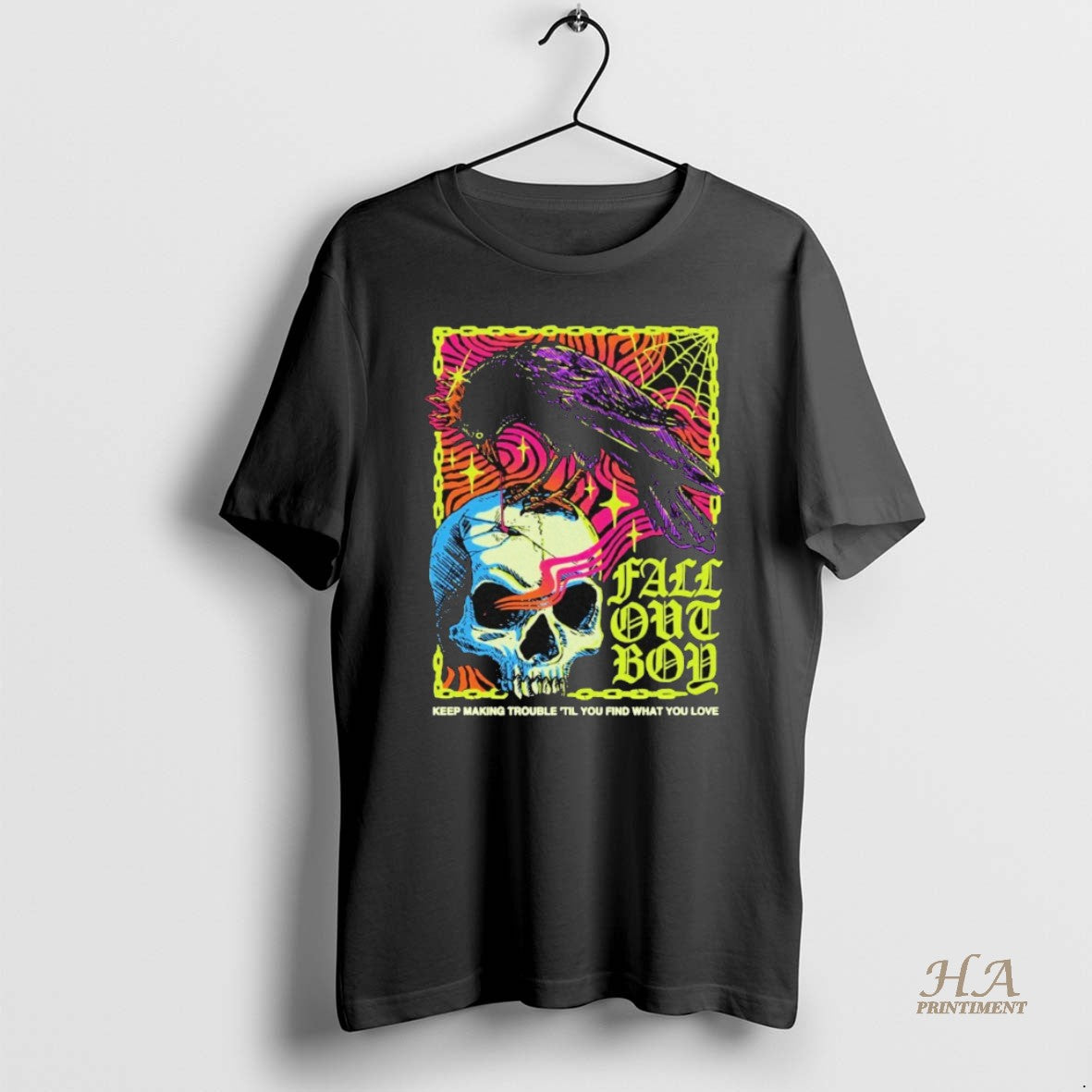 Official Fall Out Boy Skull Light Keep Making Trouble Til You Find What You Love T-Shirts, Hoodie, Sweatshirt