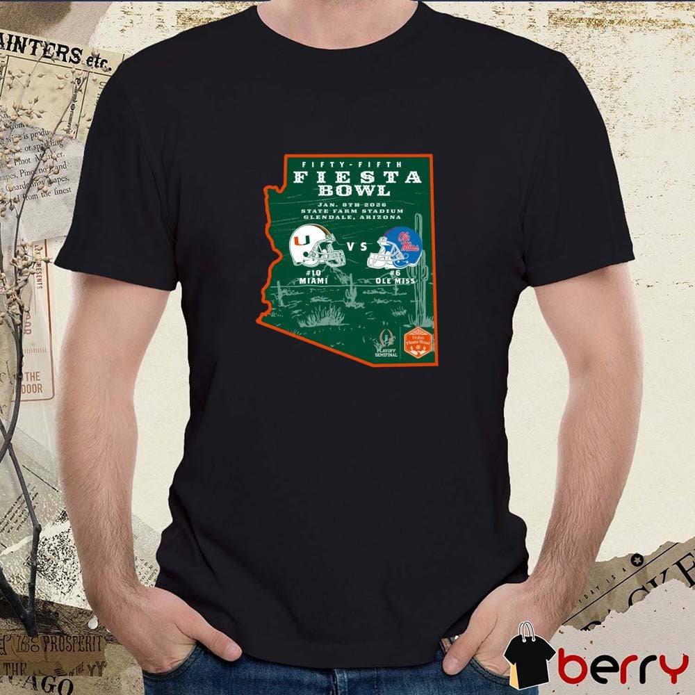 Fifty-Fifth Fiesta Bowl Ole Miss Rebels Vs Miami Hurricanes State Farm Stadium 2026 t-shirt