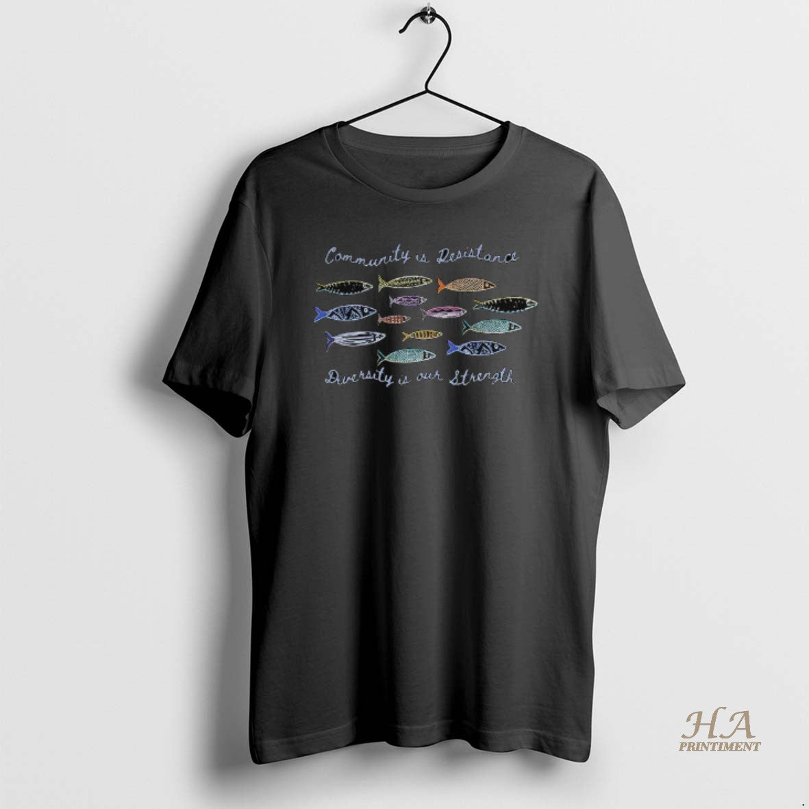 Official Fishs Community Is Resistance Diversity Is Our Strength Anti Maga T-Shirts, Hoodie, Sweatshirt | InkNestWear.com