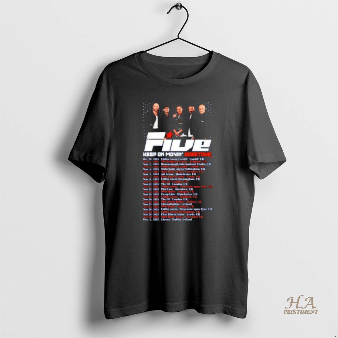 Official Five Band Keep On Movin 2025 Tour World Tour T-Shirts, Hoodie, Sweatshirt | InkNestWear.com
