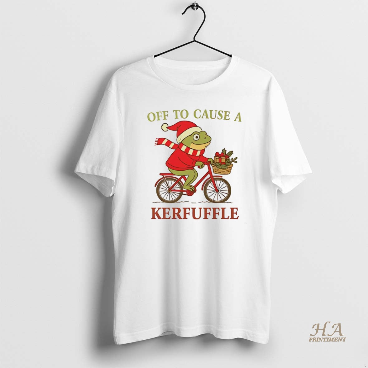 Official Frog Off To Cause A Kerfuffle Christmas White T-Shirts, Hoodie, Sweatshirt | InkNestWear.com