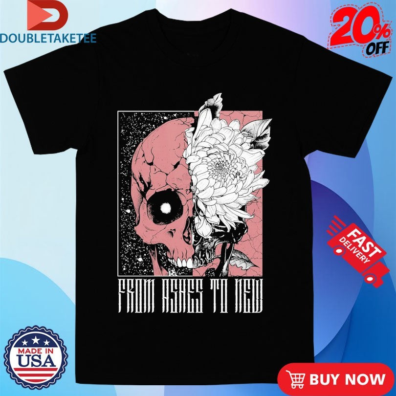 From Ashes To New Deadbloom Skull T-shirts