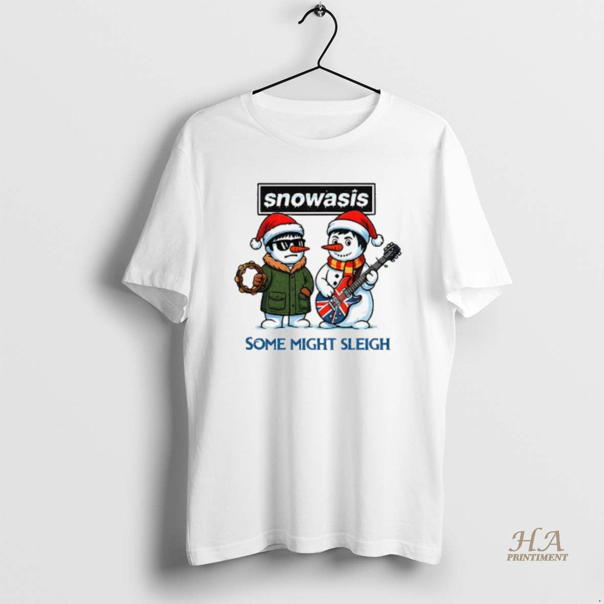Official Funny Christmas Snowasis Some Might Sleigh Snowman Rock Band Parody T-Shirts, Hoodie, Sweatshirt | InkNestWear.com