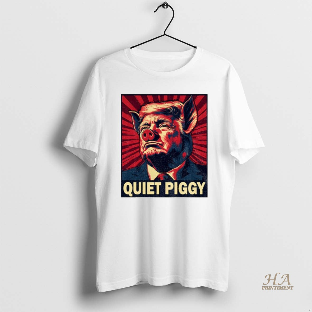 Official Funny Trump Viral Interview Saying Quiet Quiet Piggy T-Shirts, Hoodie, Sweatshirt | InkNestWear.com
