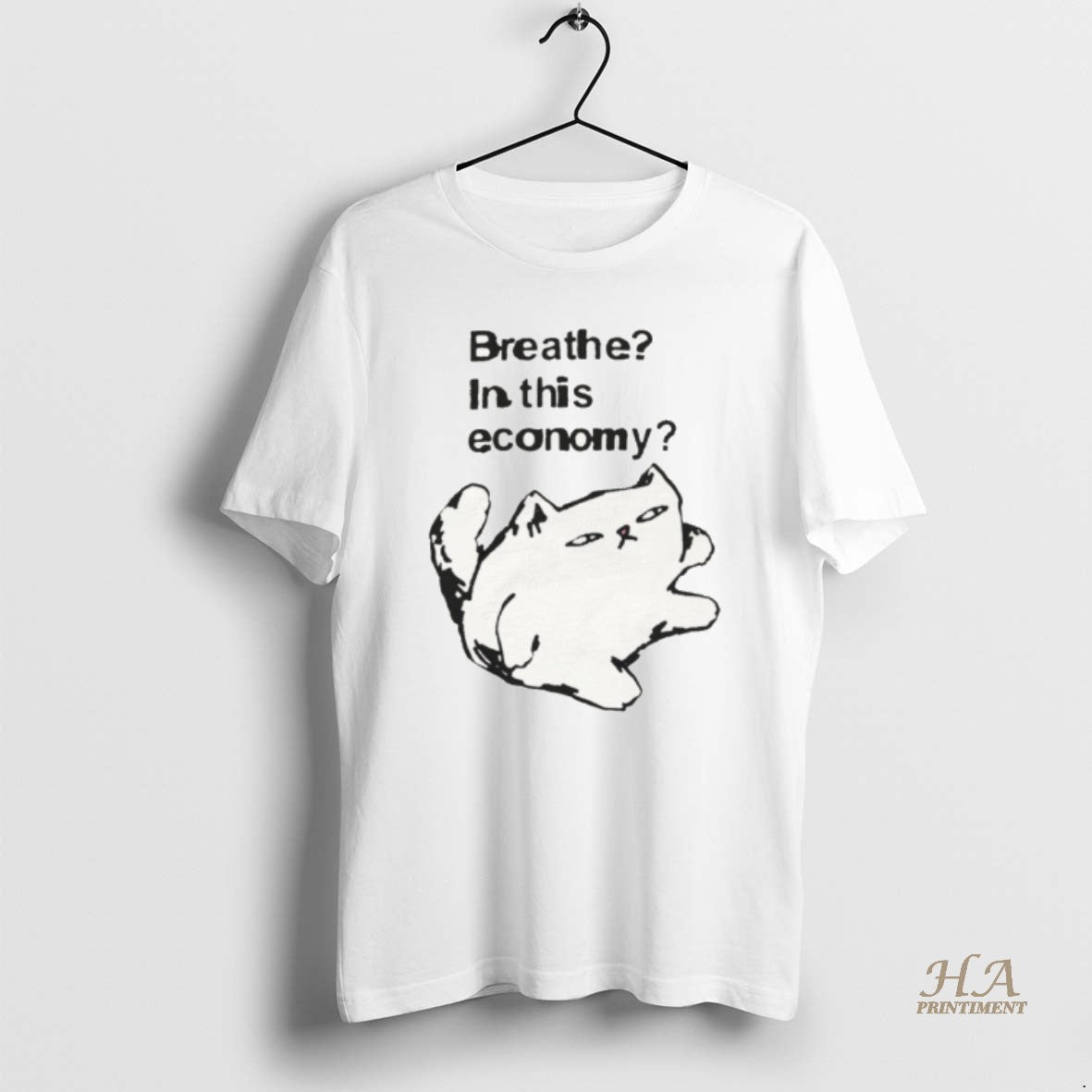 Official Funny Cat Breathe In This Economy T-Shirts, Hoodie, Sweatshirt | InkNestWear.com