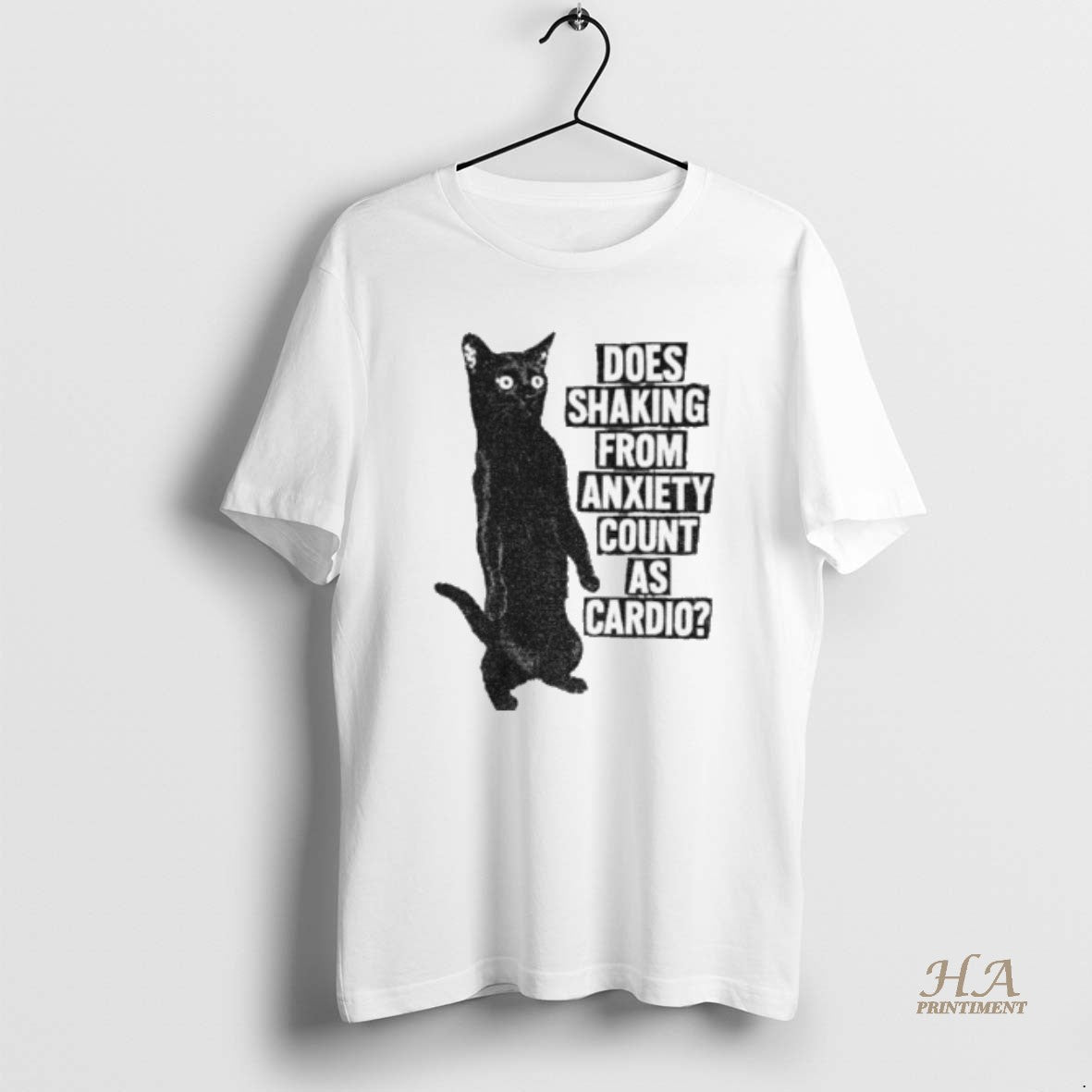Official Funny Cat Does Shaking From Anxiety Count As Cardio T-Shirts, Hoodie, Sweatshirt | InkNestWear.com
