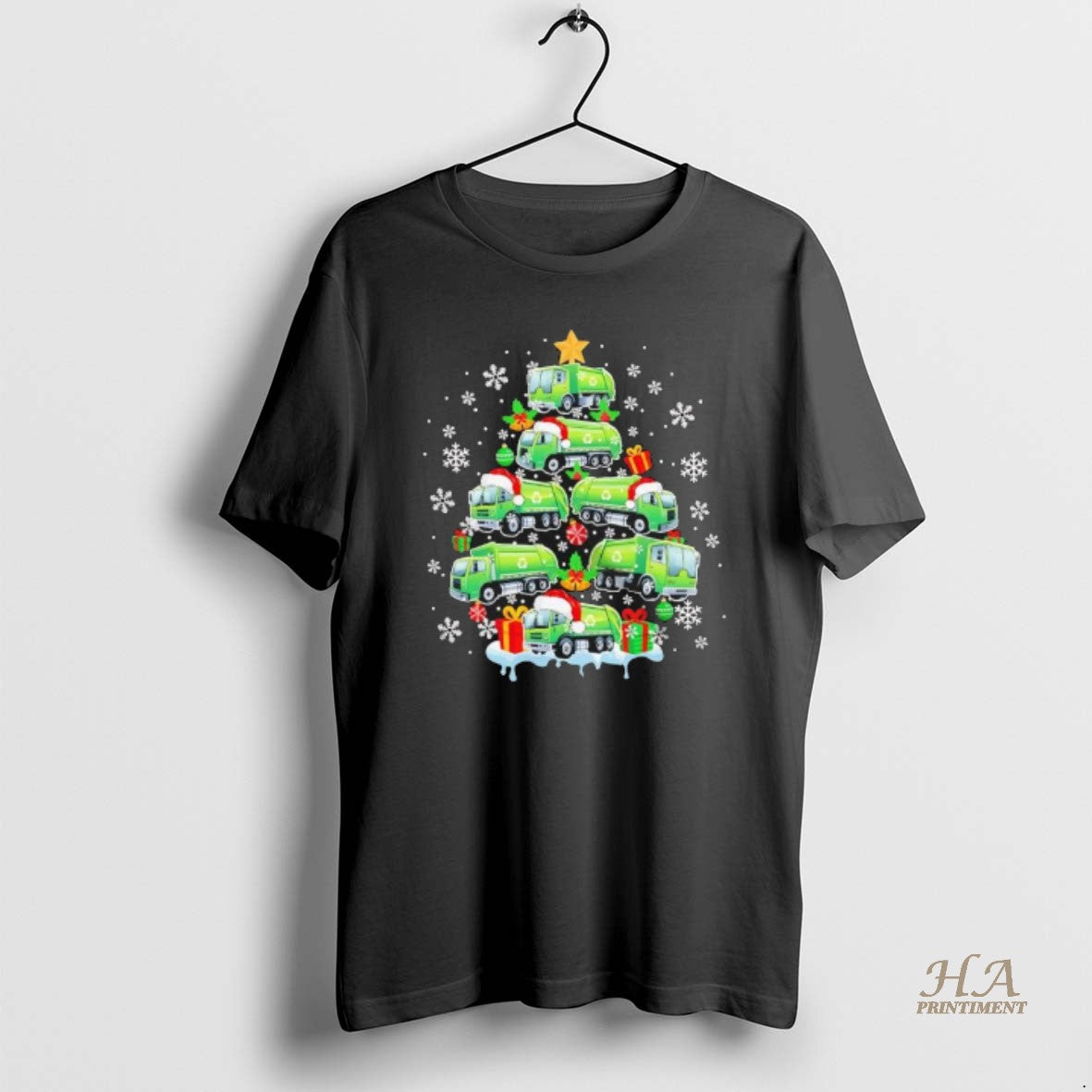 Official Garbage Truck Santa Christmas Tree Joyful Driver Boys Family Black T-Shirts, Hoodie, Sweatshirt | InkNestWear.com