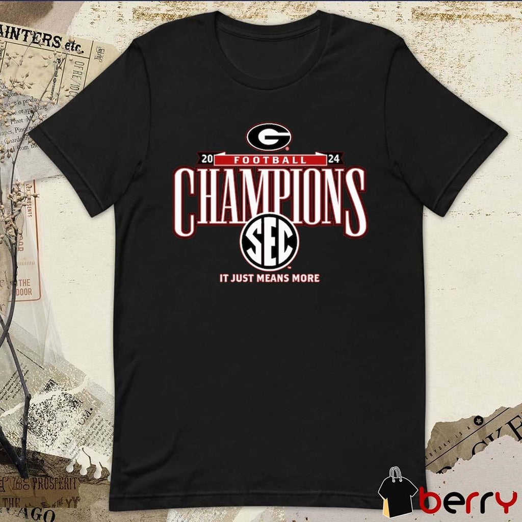 Georgia Bulldogs 2024 SEC Football Conference Champions It Just Means More Locker Room t-shirt