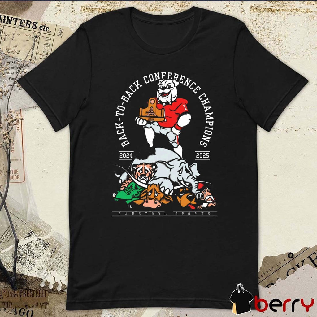 Georgia Bulldogs Back to Back Conference Champions 2024-2025 Mascots t-shirt