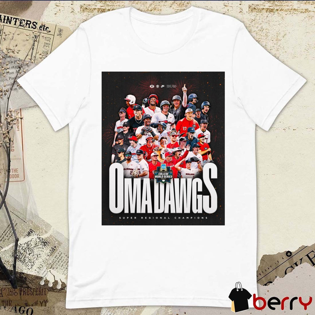 Georgia Bulldogs Baseball Oma Dawgs Super Regional Champions 2026 NCAA Poster t-shirt