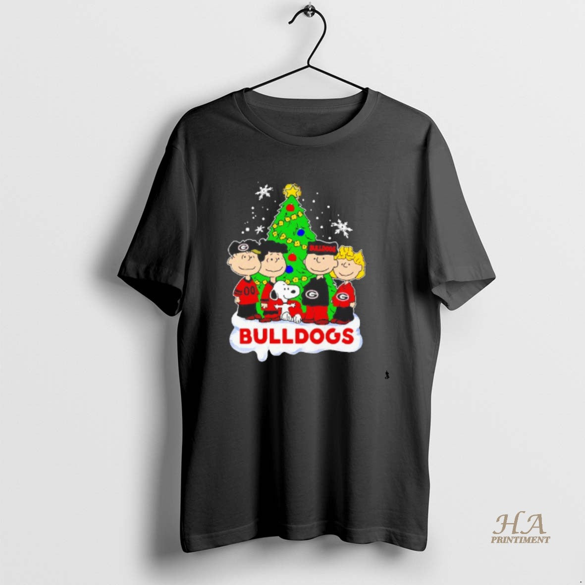 Official Georgia Bulldogs Peanuts Characters Christmas Tree Blackshirt T-Shirts, Hoodie, Sweatshirt | InkNestWear.com
