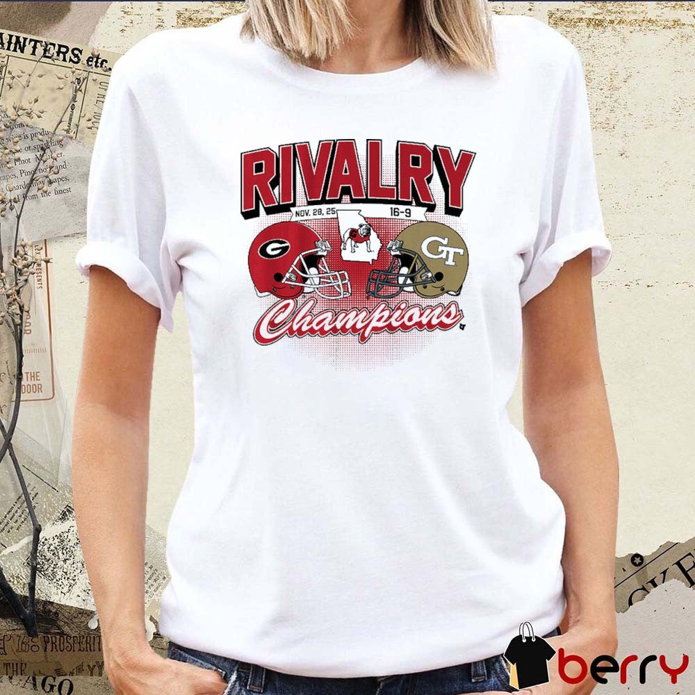 Georgia Bulldogs Vs Georgia Tech Yellow Jackets Football Rivalry Champions Winner 16 – 9 November 28 2025 t-shirt