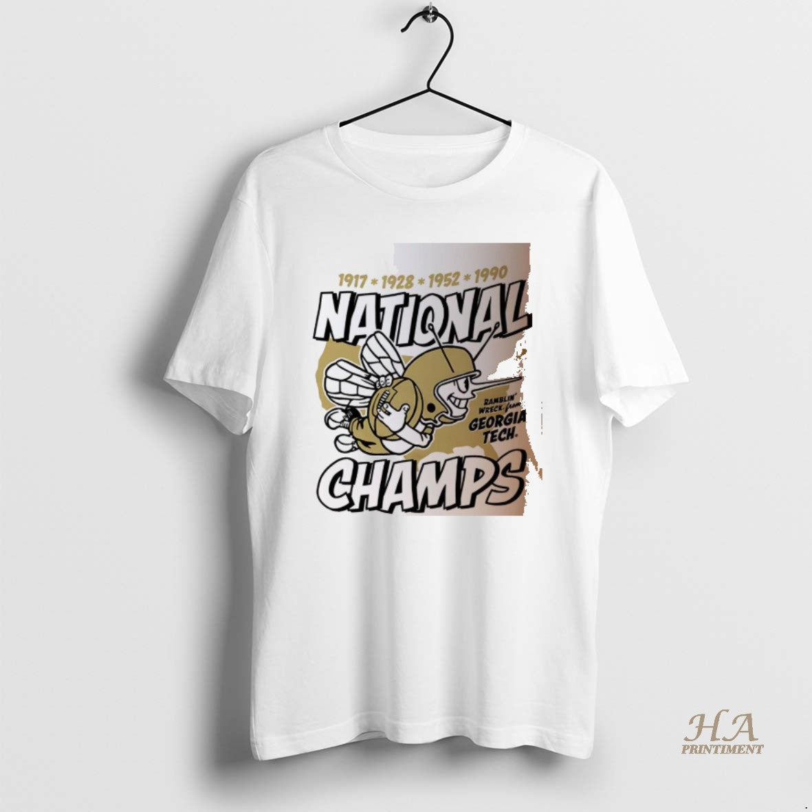 Official Georgia Tech Yellow Jackets Football Four Time National Champs Mascot Retro T-Shirts, Hoodie, Sweatshirt